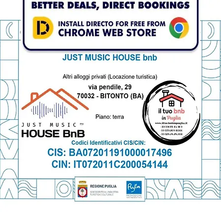 Daire Just Music House Bnb,typical,15min Airport & Bitonto